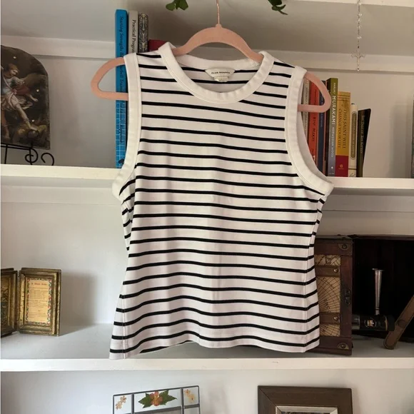 CLUB MONACO Perfect Black And White Stripe Tank SZ Medium - Picture 2 of 8